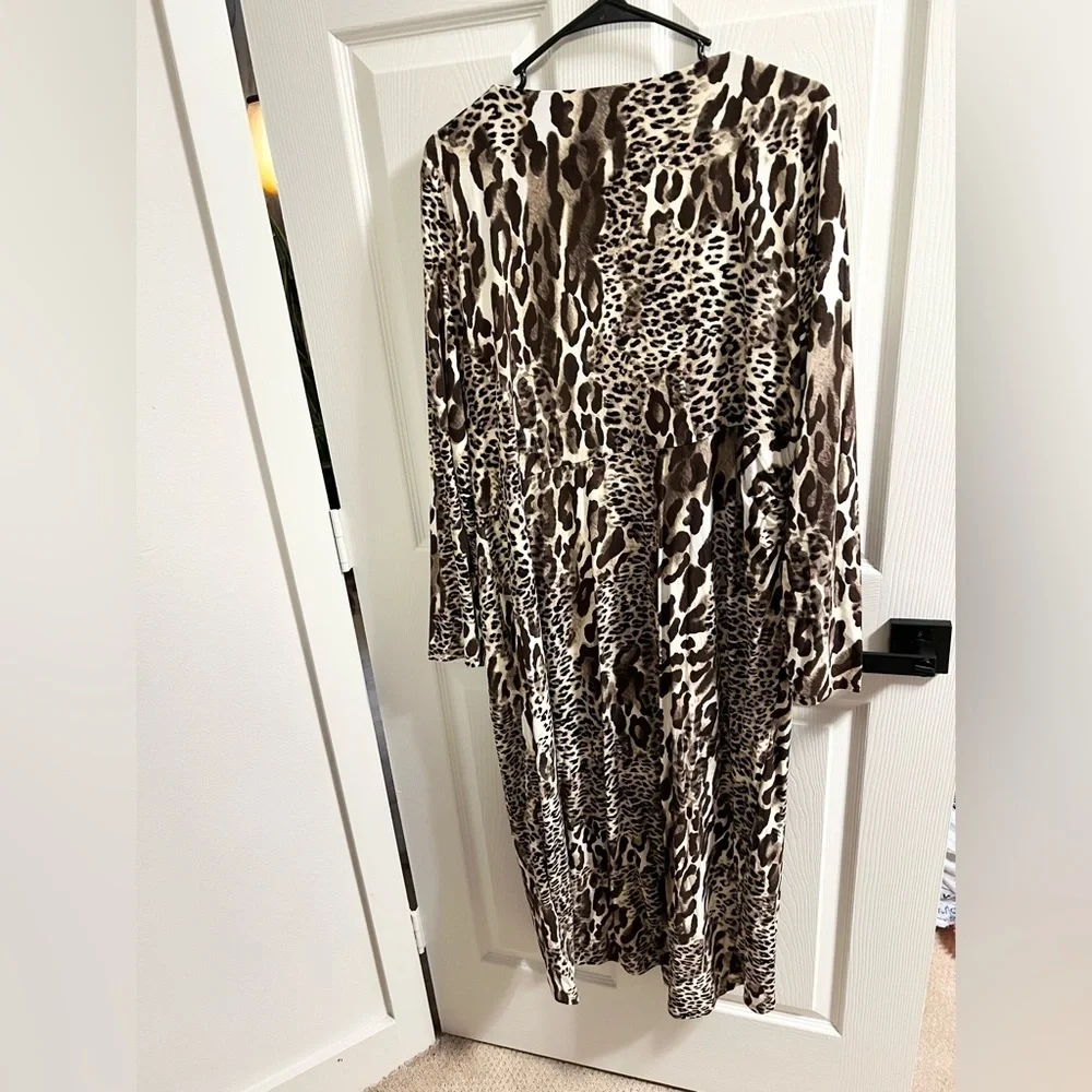 NWT Chico’s Black Label Animal Wrap Dress size XL 3